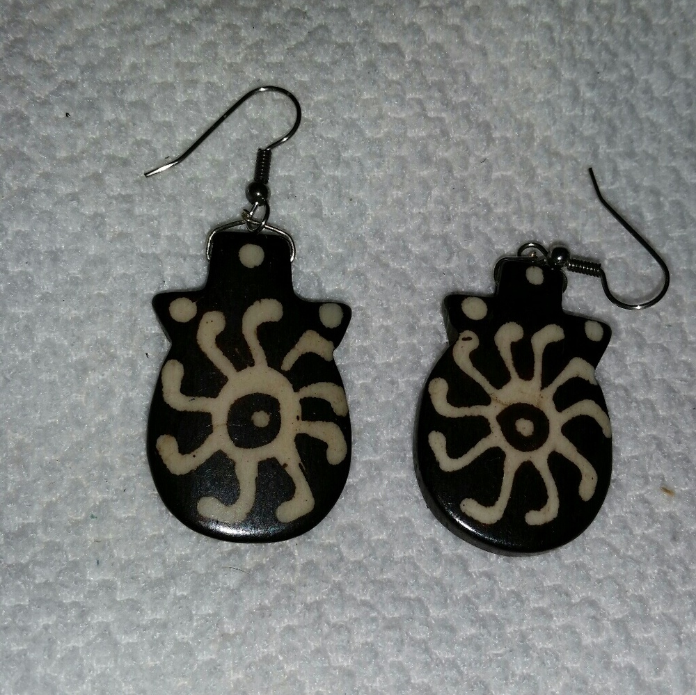 1 & 3/4" bone earrings